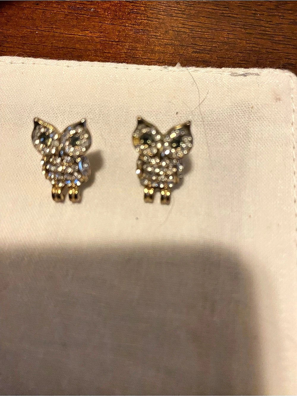 Rhinestone Owl Stud Earrings Like New